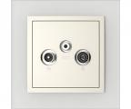 Single frame+cover plate for R-TV-SAT sockets, CRYSTAL Crystal/Pearl