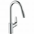 Focus Single lever kitchen mixer with pull-out spray