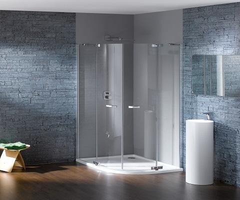Hüppe studio paris quadrant swing door with fixed segments 2 wing ...