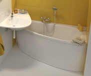 Avocado 160x75 right-hand bathtub white