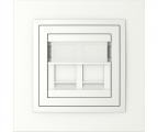 Single frame+cover ring with double support for RJ45, ANIMATO Ice