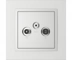 Single frame+cover plate for R-TV-SAT sockets, ANIMATO Aluminium