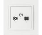 Single frame+cover plate for R-TV-SAT sockets, ANIMATO White