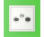 Single frame+cover plate for R-TV-SAT sockets, ANIMATO Green/Ice