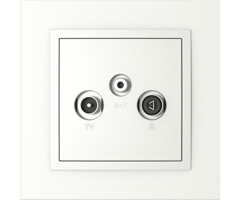 Single frame+cover plate for R-TV-SAT sockets, ANIMATO Ice