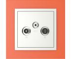 Single frame+cover plate for R-TV-SAT sockets, ANIMATO Orange/Ice