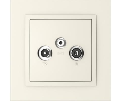 Single frame+cover plate for R-TV-SAT sockets, ANIMATO Ivory