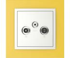 Single frame+cover plate for R-TV-SAT sockets, ANIMATO Yellow/Ice