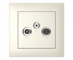 Single frame+cover plate for R-TV-SAT sockets, AQUARELLA Pearl