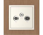 Single frame+cover plate for R-TV-SAT sockets, ARBORE Cherry tree/Pearl