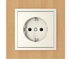 Single frame+cover plate (SCHUKO), ARBORE Beech wood/Pearl