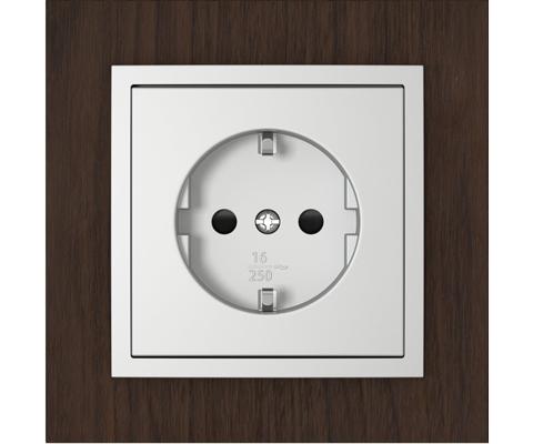 Single frame+cover plate (SCHUKO), ARBORE Walnut tree/Aluminium