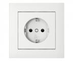 Single frame+cover plate (SCHUKO), BASE White