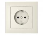 Single frame+cover plate (SCHUKO), BASE Ivory