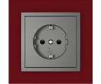 Single frame+cover plate (SCHUKO), ANIMATO Intense red/Grey