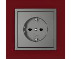 Single frame+cover plate (SCHUKO), ANIMATO Intense red/Grey