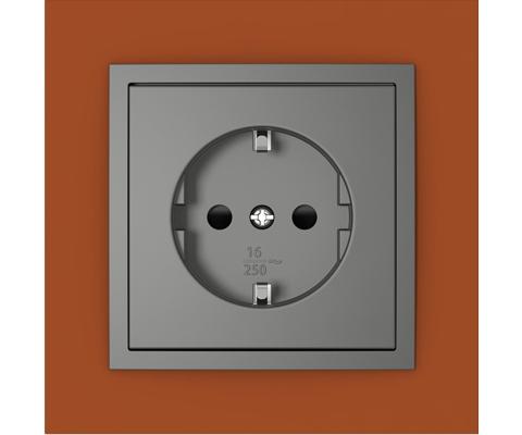 Single frame+cover plate (SCHUKO), ANIMATO Intense orange/Grey