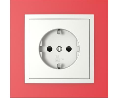 Single frame+cover plate (SCHUKO), ANIMATO Red/Ice
