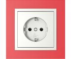 Single frame+cover plate (SCHUKO), ANIMATO Red/Ice