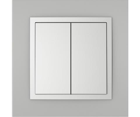 Single frame+cover plate for telephone sockets, METALLO Inox/Aluminium