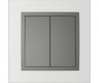 Single frame+cover plate for telephone sockets, METALLO Aluminium/Grey