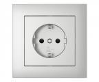 Single frame+cover plate (SCHUKO), AQUARELLA Aluminium