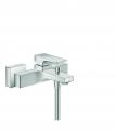 Single lever bath mixer with lever handle for exposed installation