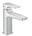 Single lever basin mixer 110 with lever handle and push open waste for cloakroom basins