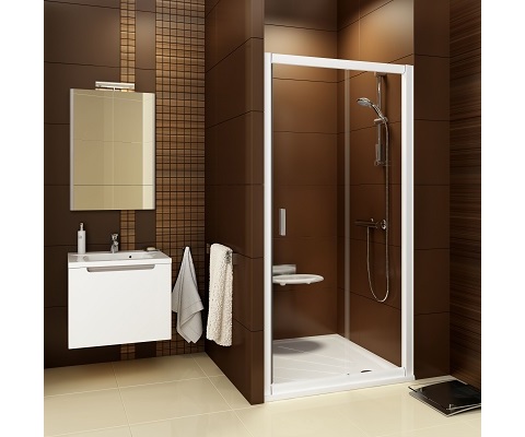 Blix shower door BLDP2-100 satin + transparent