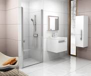 Chrome one-part shower door CSD1-90 white+transparent