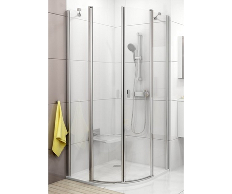 Chrome four-part quadrant shower enclusore CSKK4-90 satin+transparent