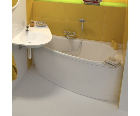 Avocado 160x75 right-hand bathtub white