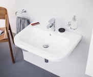 Chrome ceramic washbasin 550 white