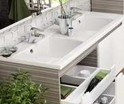 Classic double washbasin 1300 white