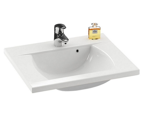 Classic 600 white washbasin with openings