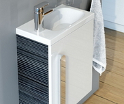 Chrome 400 Small Washbasin L white with openings