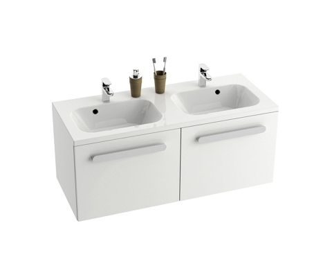 Chrome 1200 double washbasin white with openings