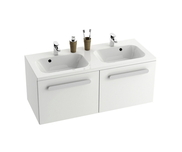 Chrome 1200 double washbasin white with openings